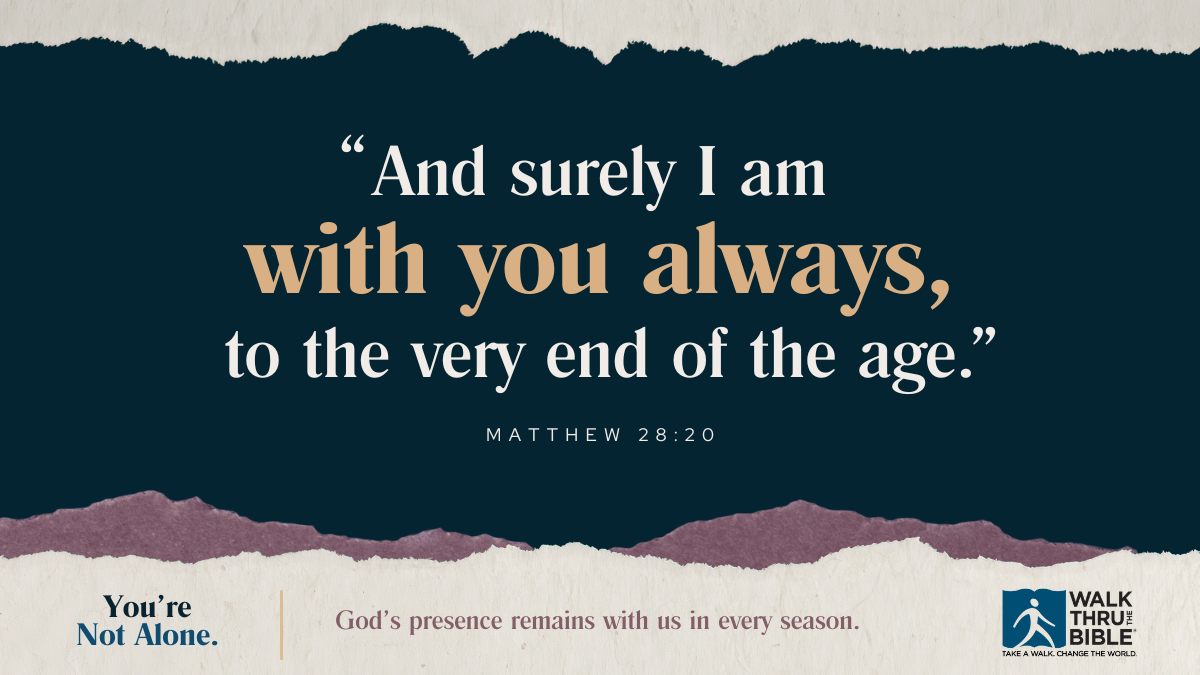 You're Not Alone campaign graphic featuring Matthew 28:20
