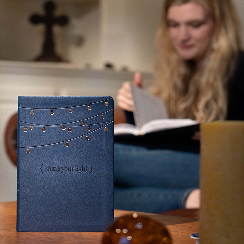 One Year Shine Your Light Devotional Leather Like